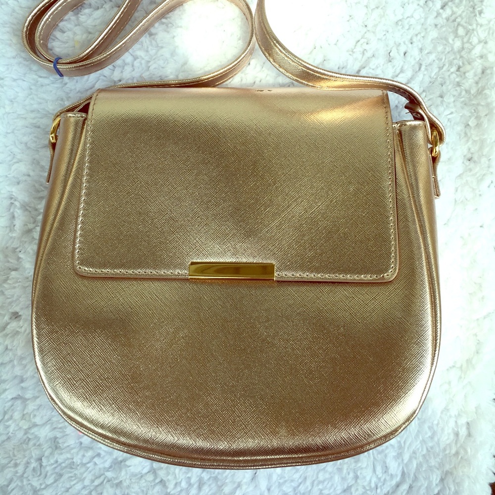 Rose gold crossbody purse w/ mini mirror